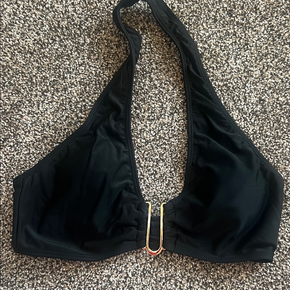 SHEIN Black Halter Swim Top-Never worn